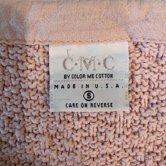 CMC Sweater Womens S Pink Cotton Waffle Knit Lagenlook Minimalist Made In USA - Picture 4 of 9